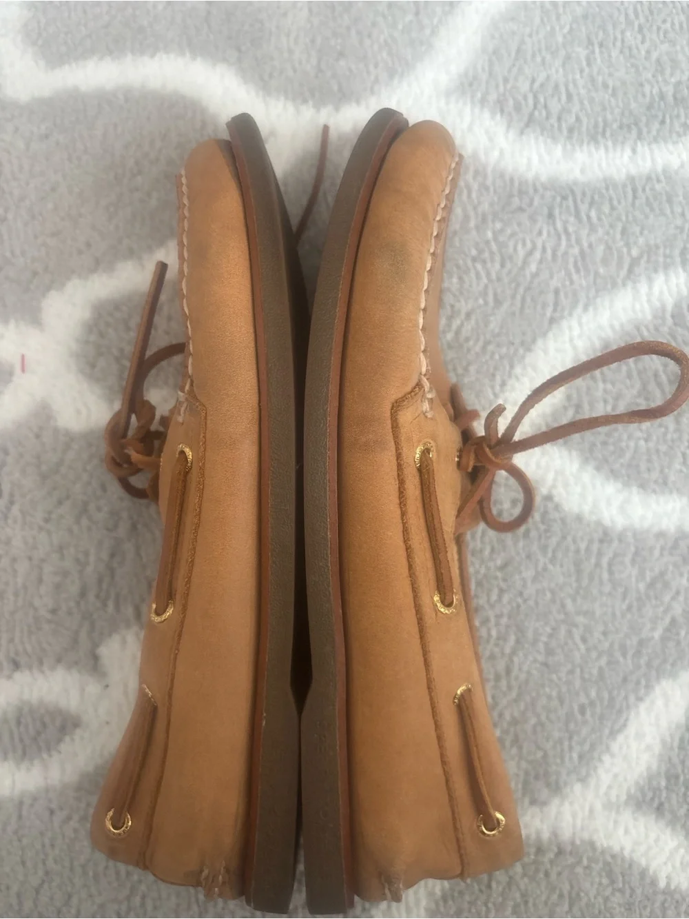 Sperry top slider authentic original STS10467 men’s 10.5W leather boat shoes tan